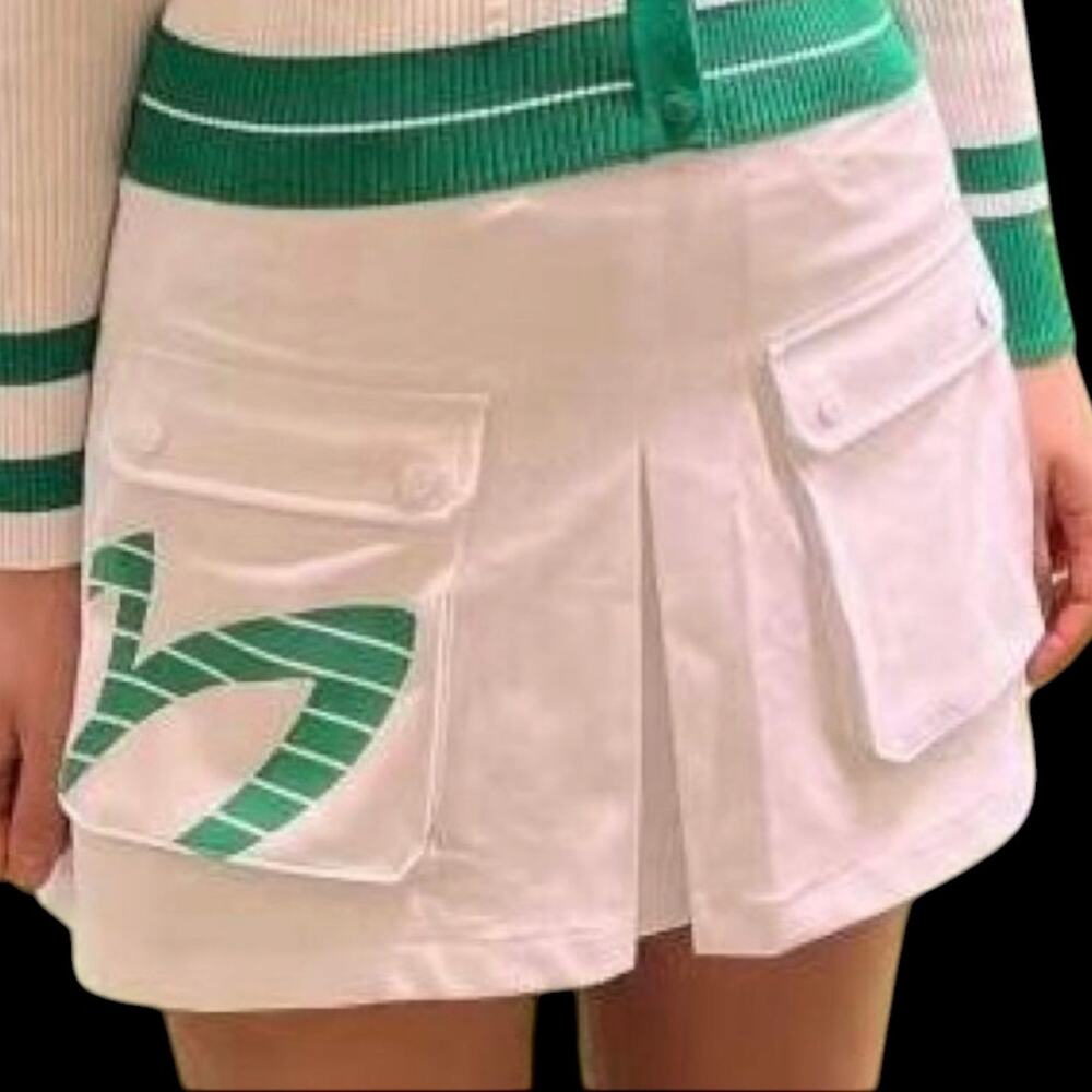 NEW Pearly Gates Master Bunny Edition White Green Skort & SIX Pockets Size 2 / L